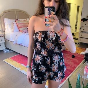 Floral Strapless Romper
